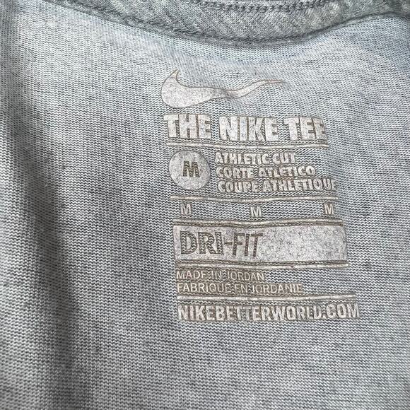 Nike Dri Fit Logo Shirt Size Medium Mens Athletic Neon Green Gray - Picture 11 of 11